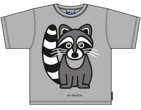 Bo Bendixen Unisex kids T-Shirt grey Racoon