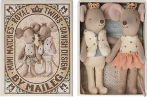 Maileg Mouse royal twins little sister & little brother height 11 cm 2 pcs set in box