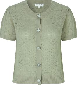 Rosemunde Copenhagen Ladies Cardigan Wool / Cashmere with Button Closure Lace & Rib Pattern