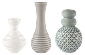 Dottir Nordic Design Samsurium Minibell miniature vase set of 3 white, grey, green