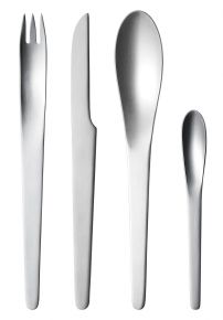 Georg Jensen Arne Jacobsen box 24 pcs each 6 dinner spoon / fork / knife / tea spoon mat