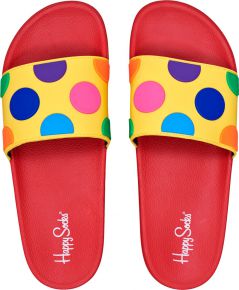 Happy Socks Unisex slides Dot red, orange