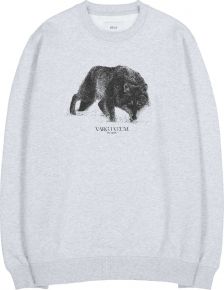 Makia Clothing x Danny Larsen Men sweatshirt wolf print light grey / black Lupus