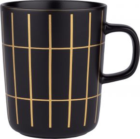 Marimekko Tiiliskivi (brick) Oiva mug 0.25 l black, gold
