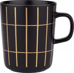 Marimekko Tiiliskivi (brick) Oiva cup / mug 0.25 l black, gold