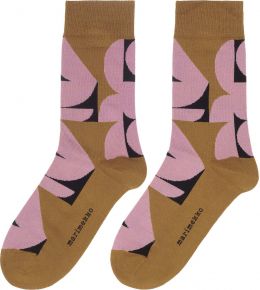Marimekko Ladies socks brown, lilac, black Kasvaa Pilari (pillar)