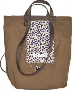 Marimekko Funny Kioski / Unikko Solid tote bag / shoulder bag height 38 cm width 41 cm brown
