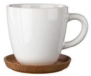 Höganäs Keramik mug 0.33 l with wooden coaster
