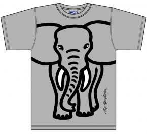 Bo Bendixen Unisex T-Shirt grey melange Elephant
