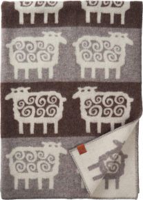 Klippan Sheep Stripe woollen blanket 130x180 cm (eco-tex) brown / grey