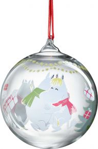 Muurla Moomin Happy Holidays Christmas tree bauble front & back decorated Ø 9 cm