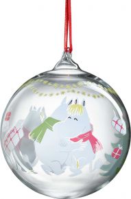 Muurla Moomins Happy Holidays Christmas tree bauble front & back decorated Ø 9 cm