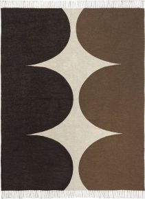 Marimekko Härkä (bull) cotton blanket 130x170 cm charcoal, brown, linen