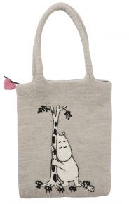 Klippan Moomins Tree Hug felted bag handmade 30x35 cm