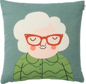 Spira of Sweden Kompiskudde Elsa cushion cover (oeko-tex) 47x47 cm green blue, green, pink, orange