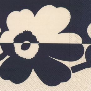 Marimekko Unikko Suur (large) paper napkin 33x33 cm 20 pcs beige, dark blue