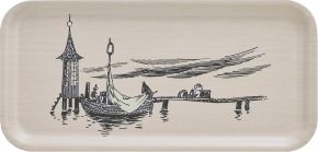 Muurla Moomins Originals the pier tray 13x27 cm beige, black, white