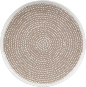 Marimekko Siirtolapuutarha (allotment) Oiva plate Ø 25 cm dotted beige, cream white
