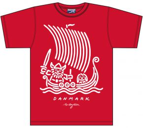 Bo Bendixen Unisex T-Shirt red Viking ship