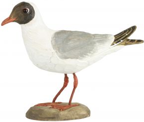 Wildlife Garden DecoBird black headed gull hand carved