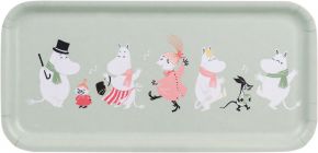 Muurla Moomins Festive Spirits tray 13x27 cm green, multicolored