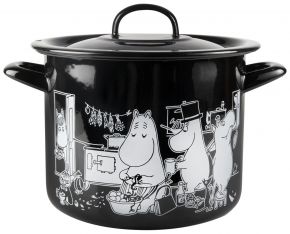 Muurla Moomins casserole enamel 1.5 l black, white