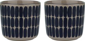 Marimekko Alku (beginning) Oiva mug without handle 0.2 l 2 pcs terra, dark blue
