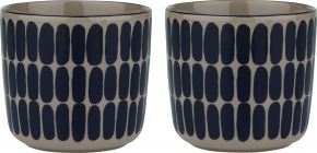 Marimekko Alku (beginning) Oiva cup / mug without handle 0.2 l 2 pcs terra, dark blue