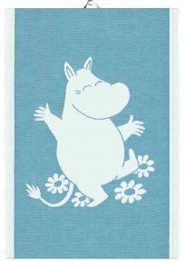 Ekelund Moomin tea towel (eco-tex) 35x50 cm turquoise, white