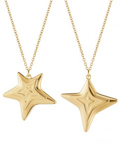 Georg Jensen Christmas 2021 tree ornament with chain four & ive point Star gold