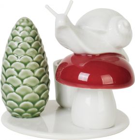 Dottir Nordic Design Winter Stories candlestick snail & mushroom height 8.8 cm