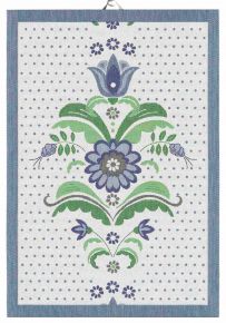 Ekelund Sweden Blue Kurbits tea towel (eco-tex) 35x50 cm blue, white, green
