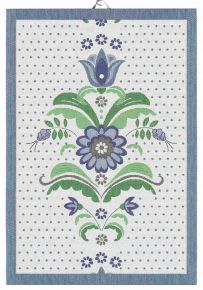 Ekelund Sweden Blue Kurbits tea towel (oeko-tex) 35x50 cm blue, white, green