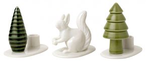 Dottir Nordic Design Winter Stories Flocks candlestick set of 3 squirrel