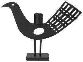 Bengt & Lotta lace bird candlestick height 17 cm black