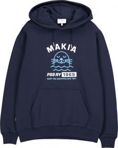 Makia Clothing Unisex Hoodie w. Print Sapokka dark blue Special Edition f. Archipelago & Lakes