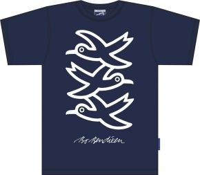 Bo Bendixen Unisex T-Shirt blue navy 3 Seagulls