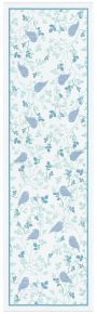Ekelund Spring birdsong table runner (eco-tex) 35x120 cm light blue, green, white