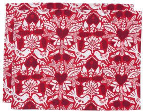 Klippan Winter Bird placemat (oeko-tex) 2 pcs red, white