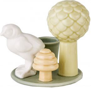 Dottir Nordic Design Sweet Stories chicken candlestick sage height 9.2 cm Ø 9 cm