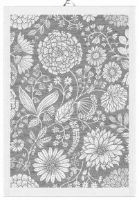 Ekelund Tradition Flowering tea towel (oeko-tex) 35x50 cm grey, white