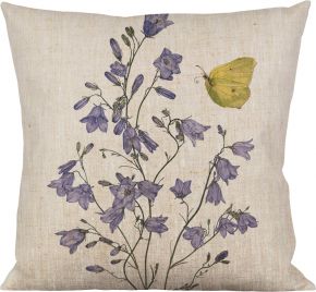 Emma Sjödin cushion covern 47x47 cm cm bellflower & lemon butterfly