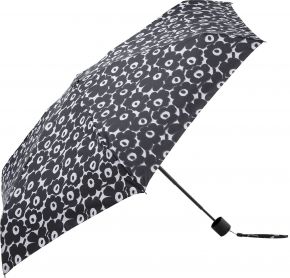 Marimekko Unikko Mini umbrella manual black, dark grey