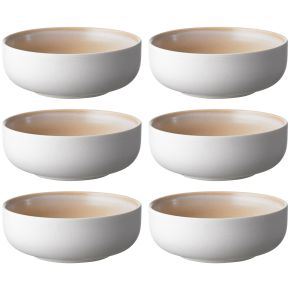 Studio Round North bowl Ø 15 cm matt white, matt coloured sand 6 pcs
