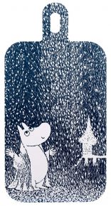 Muurla Moomins First Snow / Festive Cutting Board / Serving Board 23x44 cm with 2 motifs