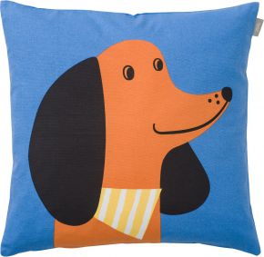 Spira of Sweden Kompiskudde Louie cushion cover (oeko-tex) 47x47 cm blue, black, orange, yellow, whi