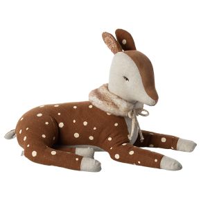 Maileg cozy Bambi height 22.5 cm width 36 cm brown, cream white soft toy