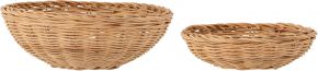 Bloomingville basket rattan set of 2 Ø 20 cm height 5 cm / Ø 26 cm height 8 cm natural Kell
