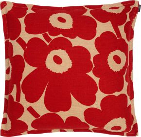 Marimekko Unikko cushion cover 50x50 cm linen / viscose copper, red