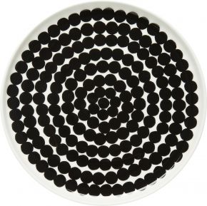 Marimekko Räsymatto Mega Oiva plate Ø 20 cm black, cream white